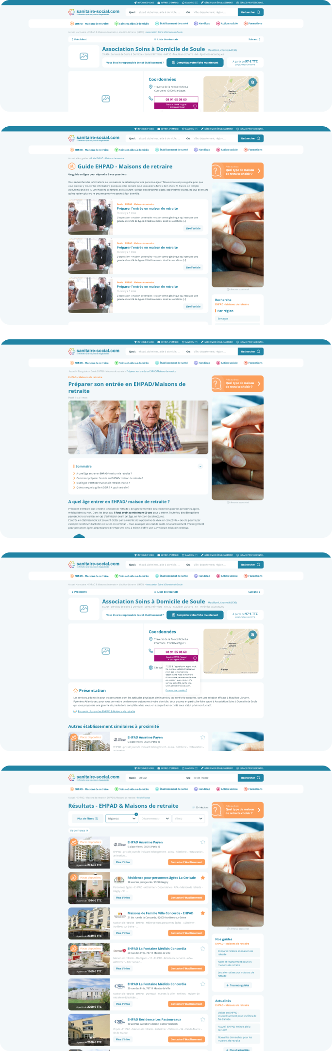Présentation de différents écrans